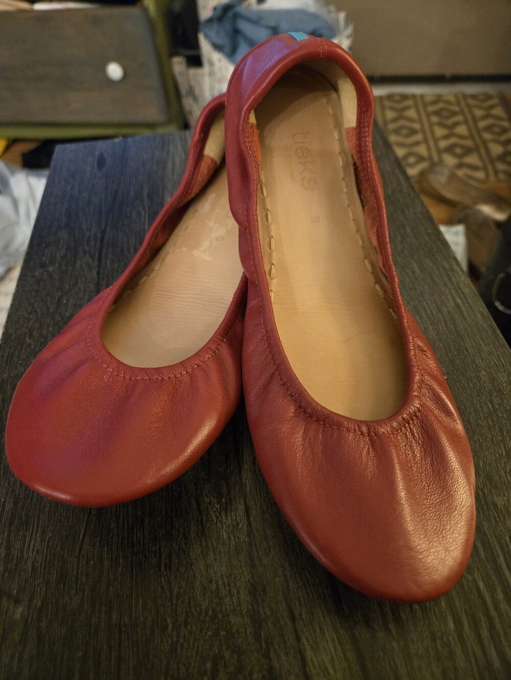 Tieks Red Flats Size 9